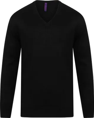 Produktbild von Henbury - Sweatshirt V-Ausschnitt für Herren PC7219 (L) (Schwarz)