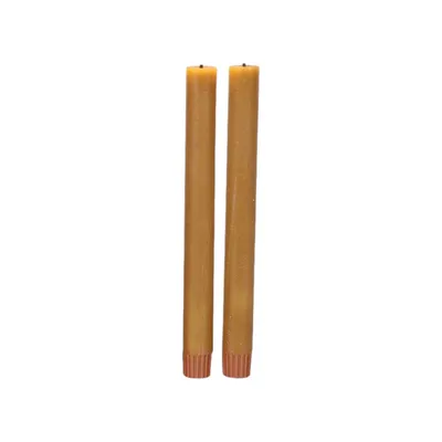 Image de Countryfield LED bougies bâton rustique set de 2 bougies 24cm ambre décoration