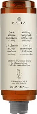 Image de Shampooing pour la peau et les cheveux « Prija » 360 ml « revitalisant » aux extraits de ginseng, pour distributeur à pression Cysoap