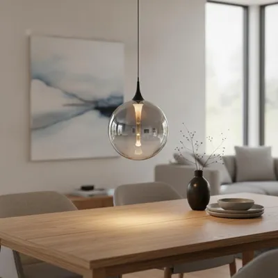 Productafbeelding van Hanglamp Orenda enkel smoke glas, AI-gegenereerde afbeelding