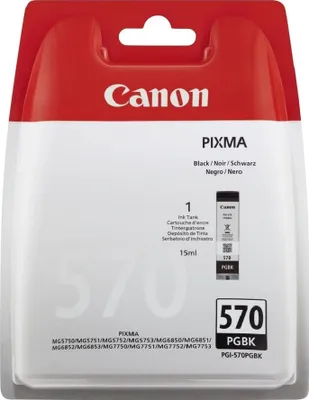 Produktbild von Canon PGI-570PGBK Tinte Pigment-Schwarz, Schwarz, Tinte auf Pigmentbasis, 15 ml, 1 Stück(e), 300 Seiten