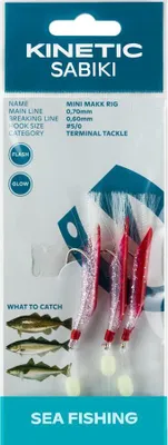 Obrázok produktu pre Kinetic Sabiki Mini Makk #5/0 Červená/strieborná treska treska koruška