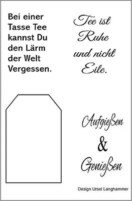 Produktbild von Stempel Clear, Teesprüche, transparent, 4 - teilig