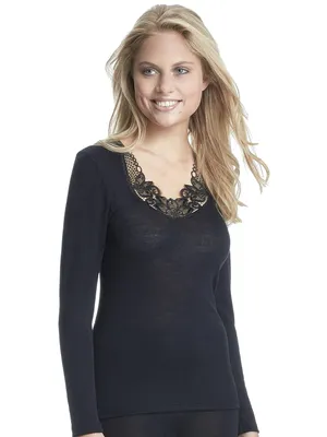 Produktbild von Sangora Woll Damen Unterhemd, 7960831, XXL in Schwarz