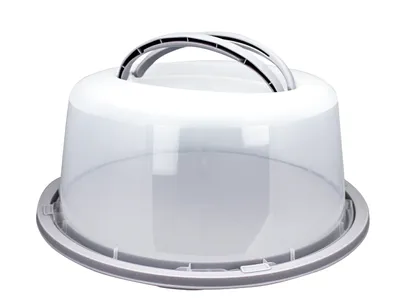 Produktbild von Kuchen Transport Box Torten Haube Party Container Rund  Glocke Tragegriff