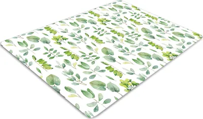 Produktbild von Stuhlunterlage Bürostuhlunterlage 120 cm x 90 cm Bodenmatte Bürostuhlunterlage - Grüne Blätter