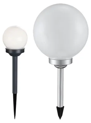 Produktbild von 2er Set LED Solarleuchten, Kugel weiß, Erdspieß, D 10/30 cm