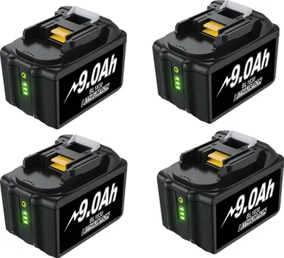 Produktbild von Ersatzbatterie, hohe Kapazität 9000mAh, kompatibel mit mehreren Elektrowerkzeugen, 4Stück 9.0ah
