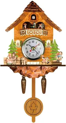 Imagen del producto de Reloj de cuco, madera, diseño antiguo, decoración de pared, estilo casa del Bosque