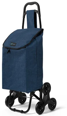 Produktbild von VOUNOT® 2 in 1 Einkaufstrolley Klappbar Treppensteiger Marineblau