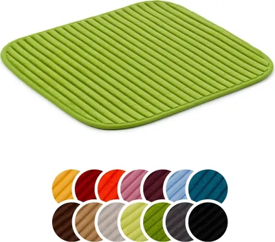 Produktbild von liebling Badteppich mit Anti-Rutsch-Beschichtung aus PVC Noppen, Cord-Optik, 100% Polyester, 50 x 45 cm, Fußbodenheizung geeignet, dunkelgrün