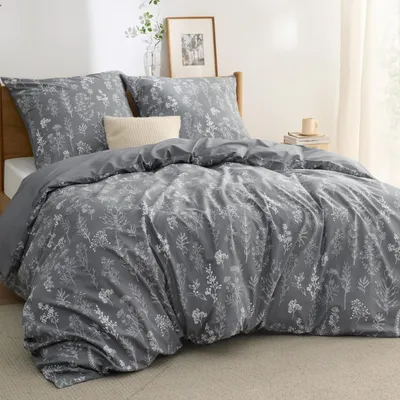Produktbild von Bettwäsche Set 220x240 cm Grau - 3-teilig mit 2 Kissenbezügen 80x80 cm