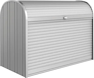 Produktbild von Biohort Rolladenbox StoreMax Mülltonnenbox Fahrradbox 190 - (190x97x136cm) silber-metallic