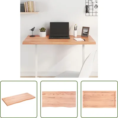 Produktbild von The Living Store Tischplatte Hellbraun 100x50x(2-4)cm Massivholz Eiche Behandelt
