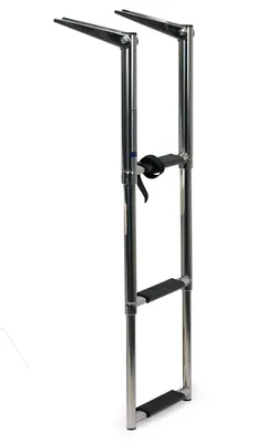 Produktbild von Teleskop-Badeleiter Bootsleiter 3 Stufen Edelstahl klappbar, ausziehbar 870 mm