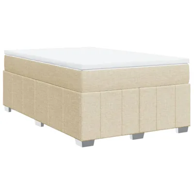 Image de Sommier à lattes de lit avec matelas crème 120x190 cm tissu