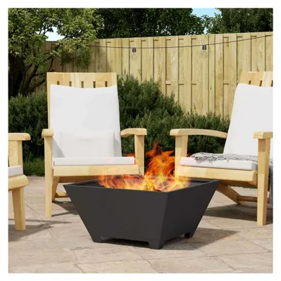 Produktbild von Feuerstelle Schwarz 60 x 60 x 30 cm aus Stahl für Garten und Terrasse