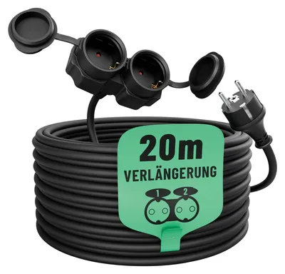 Produktbild von ABSINA Verlängerungskabel 151232, 2-Fach, 20 m