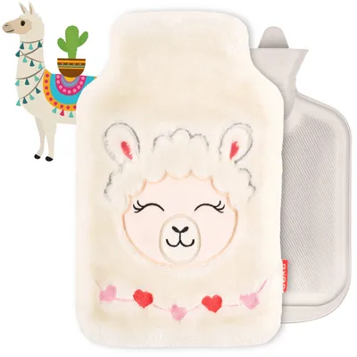 Produktbild von Große Wärmflasche 1,8 l mit Lama-Motiv von SOXO – Gummiwärmflasche im Bezug