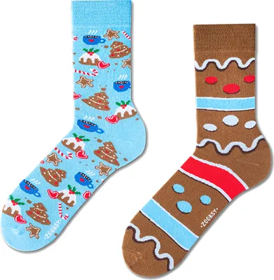 Produktbild von WEIHNACHTEN bunte Herrensocken 41-46 mit Lebkuchen zu Weihnachten, lange Socken für den Weihnachtsbaum