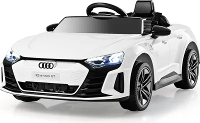 Produktbild von 12V Kinder Elektroauto Audi RS, Kinderauto mit 2,4G Fernbedienung & Musik & Scheinwerfer, Kinderfahrzeug Elektrofahrzeug 3-5 km/h für Kinder ab 3 Jahren (Weiß)