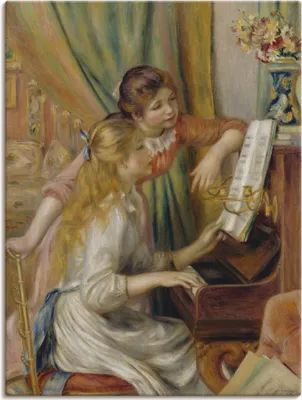 Produktbild von ARTland Leinwandbild Zwei Mädchen am Klavier Größe: 60x80 cm
