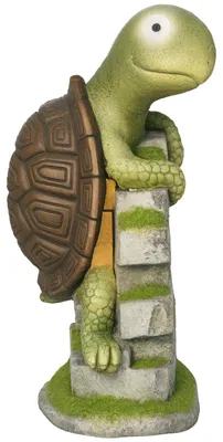 Image de Statue de jardin Outsunny "Tortue" avec lampe solaire LED, statue de jardin pour pelouse