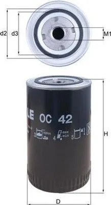 Produktbild von Ölfilter MAHLE OC 42 Anschraubfilter für VW LT 28-35 I Kastenwagen (281-363) LT 28-35 I Pritsche / Fahrgestell (281-363) für VOLVO FLC für NISSAN