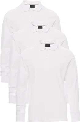 Produktbild von Mivaro Herren 3er Pack Poloshirt Langarm - aus reiner Baumwolle - Regular Fit - Polo Shirt mit Knopfleiste und Kragen - atmungsaktiv und hautfreundlich ideal für Arbeit Freizeit und Büro