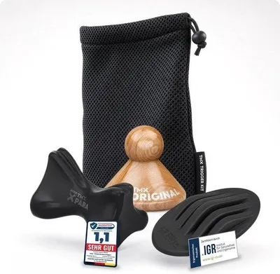 Produktbild von Massage-Set für die Beine – Akupressur und Triggerpunkt-Massage – zur Linderung von Muskelverspannungen und zur Entspannung – 3 Werkzeuge in einem Set
