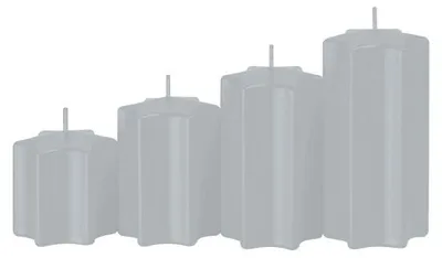 Produktbild von 4er Set Sternkerzen abgestuft Silbergrau Ø 60 mm