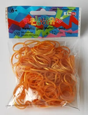 Produktbild von Rainbow Loom - 300 Bänder Metallic Gold