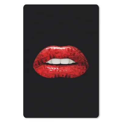 Produktbild von MuchoWow® Mauspad Mousepad Lippen - Geld - Rot 18x27 cm - Mousepads - Maus Mat - Pad - Mausunterlage