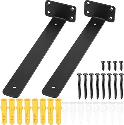 Produktbild von Famanu Wandregalhalter unsichtbar – 2 Stück, schwarz, 300 mm