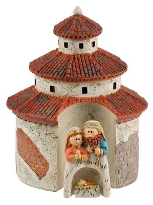 Harzfigur Taube mit Geheimnis, handbemalt, 9 cm