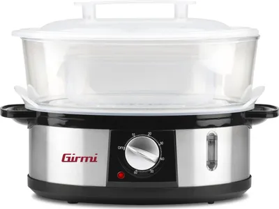 Immagine prodotto di Girmi VP26 Pentola a Vapore Libera Installazione Vaporiera 3 Cestelli 750 W Nero Argento
