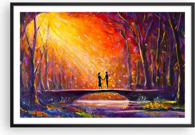 Produktbild von Gerahmtes Poster - Schwarzer Rahmen - Wald Baum Natur - 91,5x61 cm - Wand Bild - Wanddeko - Wandbilder - Kunstposter - Wandposter - Bilderrahmen - Bilder - Kunstdruck - Wandbild - P2BAA91x61-3965