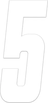 Produktbild von Sticker Rennnummer für Moto Cross "5", weiß 21 cm