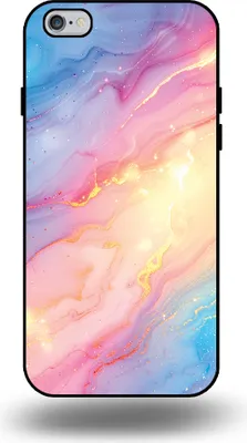Produktbild von Smartphonica Handyhülle geeignet für iPhone 6/6s mit Regenbogen Glitter Marmor Print - TPU Backcover Case Regenbogen Glitter Marmor Design