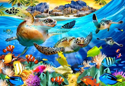 Produktbild von Bluebird Puzzle Puzzle Turtle Beach - 300 Teile buntes Spielzeug