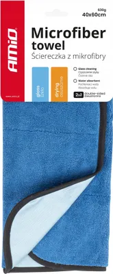 Immagine prodotto di Panno in microfibra 2in1 per vetri auto e asciugatura 60x40 AMIO-03748