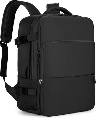 Image de Sac à dos de voyage Carry On Flight Approved Camping Hiking Backpack Business Laptop Backpack for Men Women Water-Resistant Expandable Backpack w/ Shoes Compartment USB Charging Port