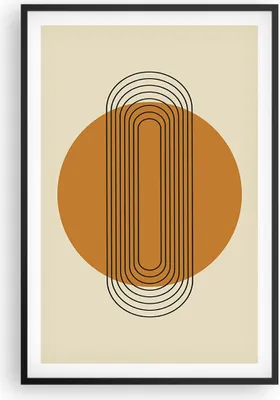 Produktbild von Gerahmtes Poster - Schwarzer Rahmen - Stück Geometrisch Orange - 61x91,5 cm - Wand Bild - Wanddeko - Wandbilder - Kunstposter - Wandposter - Bilderrahmen - Bilder - Kunstdruck - P2BPA61x91-4877