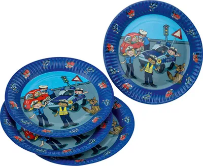 Produktbild von Polizeieinsatz Pappteller 8er Set