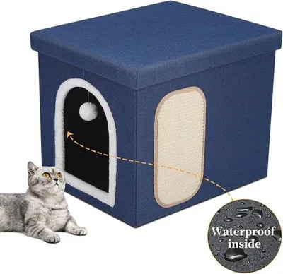 Image de Petite maison pour chat - design moderne - multifonctionnelle - 55 x 45 x 45 cm