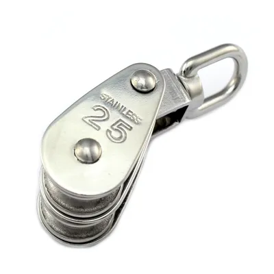 Produktbild von Edelstahl Blockseilrolle 25mm Seilrolle doppelte Umlenkrolle Drahtseil Stahlseil