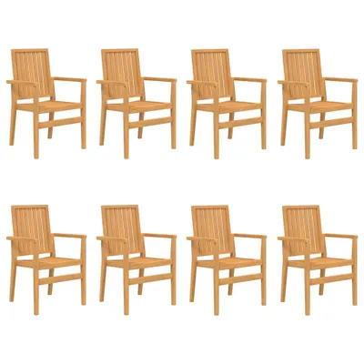 Zdjęcie produktu dla vidaXL Krzesła ogrodowe 8 szt. sztaplowane 56,5x57,5x91 cm lite drewno tekowe