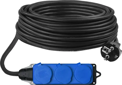 Produktbild von 45m Verlängerungskabel Außen IP44 Verlangerung 3x1,5 Gummikabel Stromkabel Stecker Schuko 3-fach Steckdosenleiste