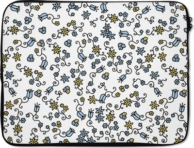 Produktbild von MuchoWow® Laptop Hülle 17 Zoll Laptoptasche Mädchen - Blumen - Muster - Mädchen - Kinder - Baby - Zipper - Schutzabdeckung
