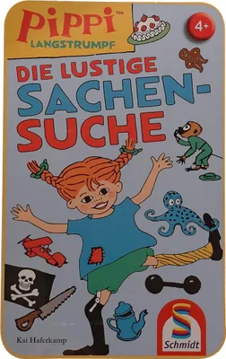 Zdjęcie produktu dla Schmidt 51448 - Pippi Langstrumpf - Mitbringspiel in Metalldose, Die lustige Sachensuche
